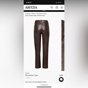 Aritzia Melina Vegan Leather Pants